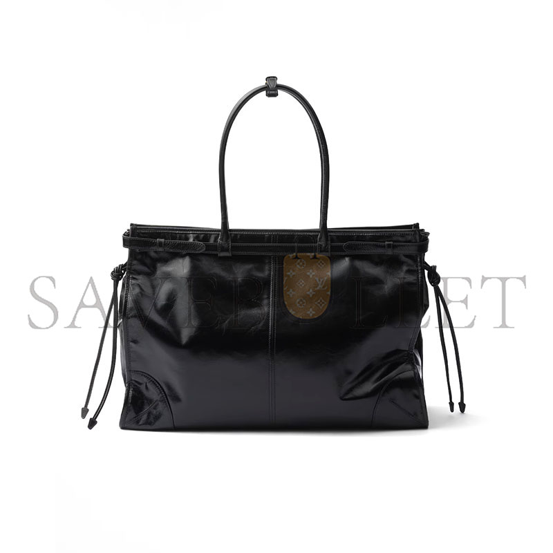 Pra*a bonnie extra large leather handbag 1ba439 (42*30*12cm)